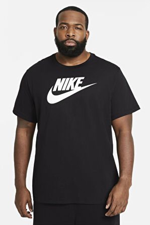 Nike Sportswear Futura Swoosh Logo Tee T Shirt Unisex Baskılı Tişört Siyah