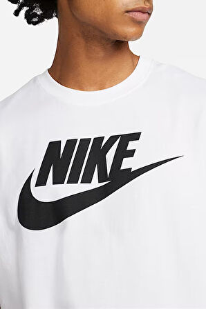 Nike Sportswear Futura Swoosh Logo Tee T Shirt Unisex Baskılı Tişört Beyaz