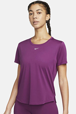 Nike One Dri Fit Training T-Shirt Kadın Antreman Tişörtü Mor