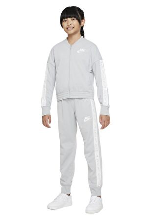 Nike Sportswear Tracksuit Grey Kız Çocuk Eşofman Takımı Gri Beyaz