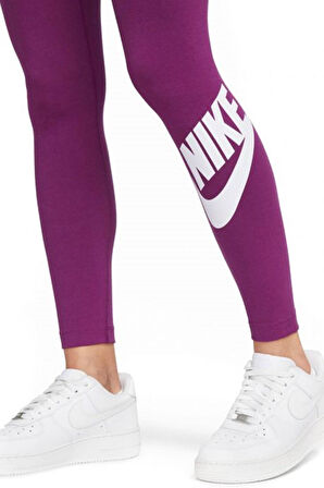 Nike Sportswear Club High-Rise Leggings Yüksek Belli Pamuklu Mor Tayt