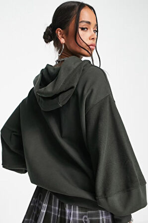 Nike Sportswear Everyday Modern Fleece Oversize Hoodie Kadın Geniş Kalıp Kapüşonlu Sweatshirt Koyu Yeşil