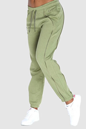 Nike Air Plus Mid Rise Piping Detail Joggers Alligator Green Fleece Kadın Eşofman Altı Yeşil