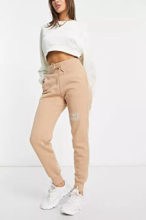 Nike Swoosh Fleece Joggers Brown Şardonlu Bol Kesim, Yüksek Belli  Kadın Eşofman Altı Sütlü Kahve