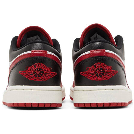 Nike Air Jordan 1 Low Reverse Leather Sneaker Unisex Hakiki Deri Günlük Spor Ayakkabı Beyaz Kırmızı Siyah