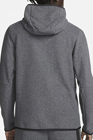 Nike Sportswear Tech Fleece Winter Full Zip Gray Hoodie Kapüşonlu Kalın Erkek Sweatshirt Gri