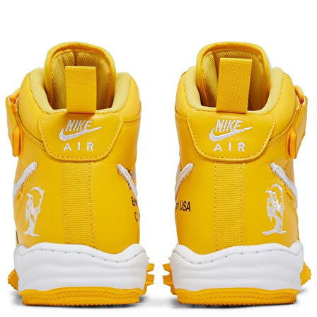Nike Air Force 1 Mid Off-White SP AF1 Special Series Unisex Leather Sneaker Özel Seri Hakiki Deri Unisex Günlük Spor Ayakkabı Sarı