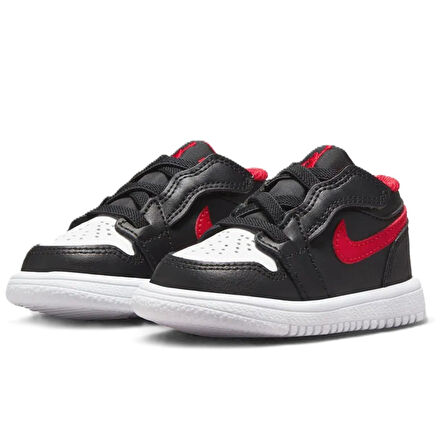 Nike Jordan 1 Low Alt Leather Sneakers Hakiki Deri Lastik Bağcıklı Cırtlı Çocuk Spor Ayakkabı Siyah Beyaz