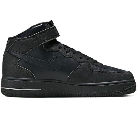 Nike Air Force 1 Mid '07 LX Halloween Leather Sneaker Hakiki Deri Reflektörlü Günlük Spor Ayakkabı Siyah