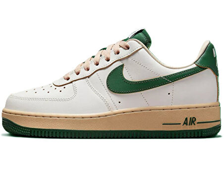 Nike Air Force 1 '07 Unisex Leather Hakiki Deri Sneaker Ayakkabı Beyaz Yeşil Swoosh