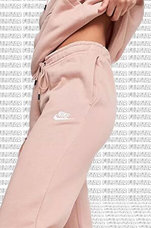 Nike Sportswear Essential Fleece Şardonlu Kalın Kadın Rose Eşofman Altı 