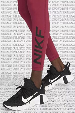 Nike Pro Mid Rise Graphic Leggings Toparlayıcı Bordo Tayt