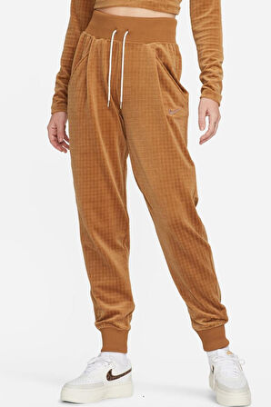 Nike Sportswear Velour High Rise Jogger A1 Kadın Kadife Eşofman Altı Kahve