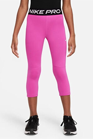 Nike Pro Dri Fit 3/4 Lenght Leggings Pink Kız Çocuk Capri Tayt Pembe