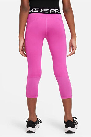 Nike Pro Dri Fit 3/4 Lenght Leggings Pink Kız Çocuk Capri Tayt Pembe