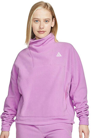 Nike ACG 'Wolf Tree' Loose Fit Women's LS Top Kadın Bol Kesim Polar Sweatshirt Mor