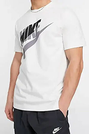 Nike Futura Block Logo Erkek Tişört Beyaz