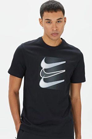 Nike Sportswear 12Mo Swoosh Erkek Tişört Siyah