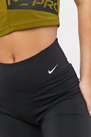 Nike One High Rise 7 inch Tight Shorts Yüksek Belli 2 Cepli Kadın Biker Tayt Şort Siyah