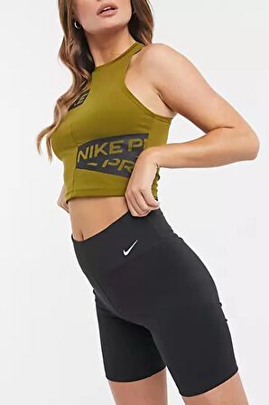 Nike One High Rise 7 inch Tight Shorts Yüksek Belli 2 Cepli Kadın Biker Tayt Şort Siyah