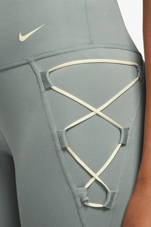 Nike One Training Novelty Dri Fit High Rise 7/8 Leggings 2 Cepli Yüksek Belli Kadın Antreman Taytı Yeşil