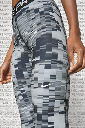 Nike Pro Dri Fit Printed 7/8 Training Leggings Baskılı Toparlayıcı Kadın Tayt Siyah 