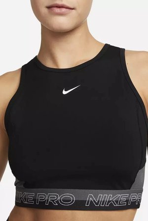Nike Pro Dri Fit Cropped Training Womens Tank Top Kadın Antreman Atleti Siyah