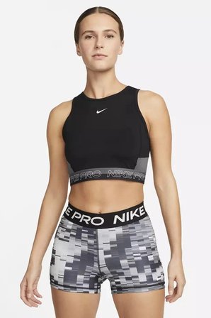 Nike Pro Dri Fit Cropped Training Womens Tank Top Kadın Antreman Atleti Siyah