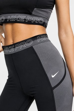 Nike Pro High Rise 7/8 Training Leggings with Pockets Yüksek Belli 7/8 2 Cepli Antrenman Taytı Siyah