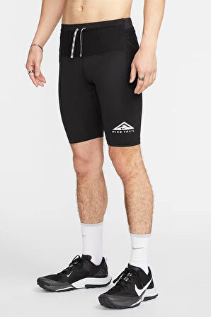 Nike Dri Fit Lava Loops Men's 1/2 Length Trail Running Tights Short Erkek 7 Cepli Koşu Şortu Siyah
