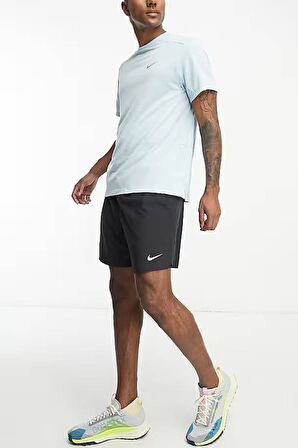Nike Running Dri Fit 2 in1 Challenger 7" Short Erkek Dokuma Taytlı Koşu Şortu Siyah