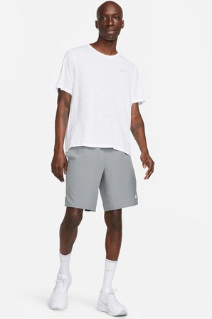 Nike Challenger Mens Running Shorts 9 İnç Reflektörlü Erkek Koşu Antreman Şortu Gri