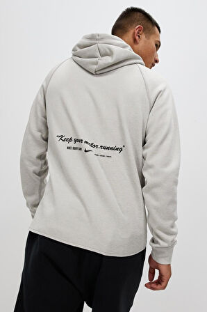 Nike Therma Fit Fleece Polar Top İçi Polarlı Erkek Sweatshirt Krem Beyaz