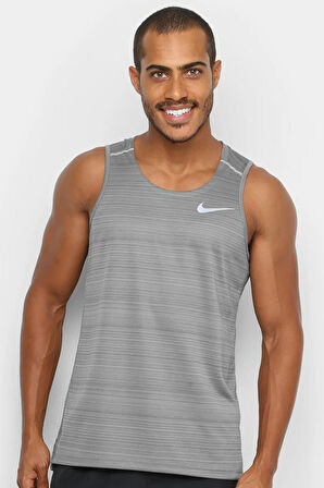 Nike Miler Dri Fit Running Tank Top Grey Erkek Koşu Atleti Gri