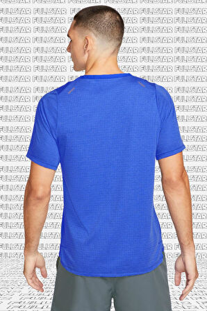 Nike Running Dri Fit Rise 365 Mens Short Sleeve Shirt Blue Erkek Koşu Tişört Mavi