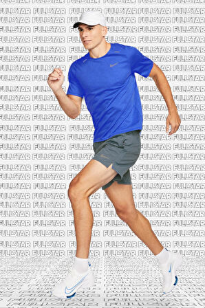 Nike Running Dri Fit Rise 365 Mens Short Sleeve Shirt Blue Erkek Koşu Tişört Mavi