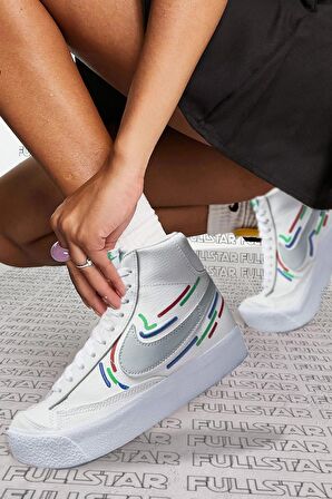 Nike Blazer Mid G S Leather Sneaker White Bilekli Beyaz Spor Ayakkabı