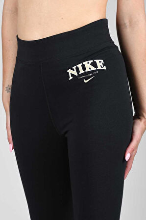 Nike Varsity Women's Leggings High Rise Yüksek Belli Pamuklu Kadın Tayt Siyah