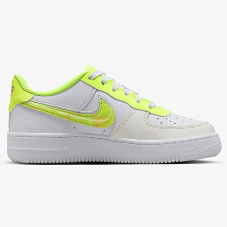 Nike Air Force 1 LV8 Snekaers White Volt Unisex Hakiki Deri Günlük Spor Ayakkabı Beyaz Volt