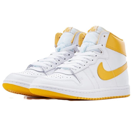 Nike Air Jordan Air Ship'University Gold'Leather Unisex Sneaker Hakiki Deri Unisex Günlük Spor Ayakkabı Beyaz