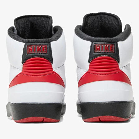Nike Air Jordan 2 Retro Chicago Leather Unisex Sneaker Hakiki Deri Bilekli Günlük Spor Ayakkabı Beyaz Kırmızı Siyah