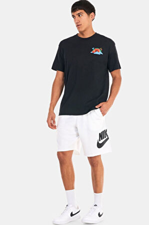 Nike Sportswear Alumni Cotton Swoosh Shorts White Baskılı Erkek Şort Beyaz