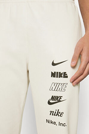 Nike Sportswear Club Fleece Stack Logo Pant Erkek Eşofman Altı Kırık Beyaz