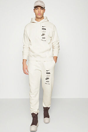 Nike Sportswear Club Fleece Stack Logo Pant Erkek Eşofman Altı Kırık Beyaz