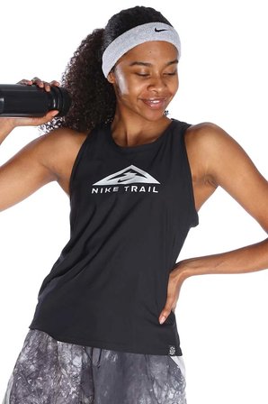Nike Dri Fit Trail Womens Tank Kadın Koşu Antreman Atleti Siyah
