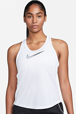 Nike One Dri Fit Swoosh Hbr Tank Kadın Atlet Beyaz