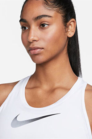 Nike One Dri Fit Swoosh Hbr Tank Kadın Atlet Beyaz