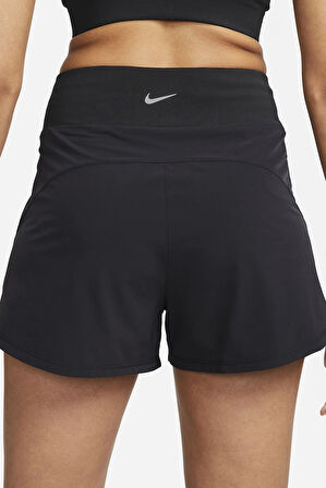 Nike Dri Fit Fitness High Waisted 3" Brief Lined Training Kadın 2 Cepli Antrenman Şortu Siyah