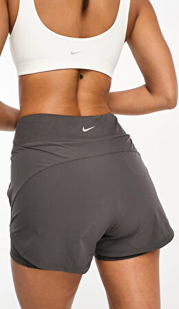 Nike Training Bliss Dri Fit 3" 2N1 Short Kadın 3 Cepli Taytlı 8cm Şort Antrasit