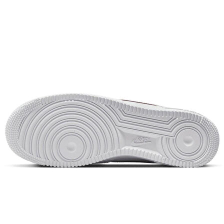 Nike Air Force 1 '07 Trainers White With Metallic Swoosh Leather Sneaker Hakiki Deri Erkek Günlük Spor Ayakkabı Beyaz